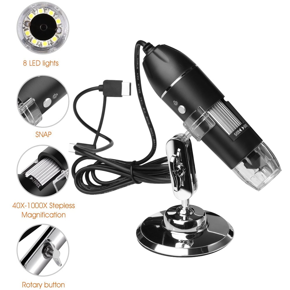 1000X 1600X Digitale Microscoop Hd 1080P Led Usb Microscoop Mobiele Telefoon Microscoop Camera Voor Smartphone Pcb Inspectie Gereedschap