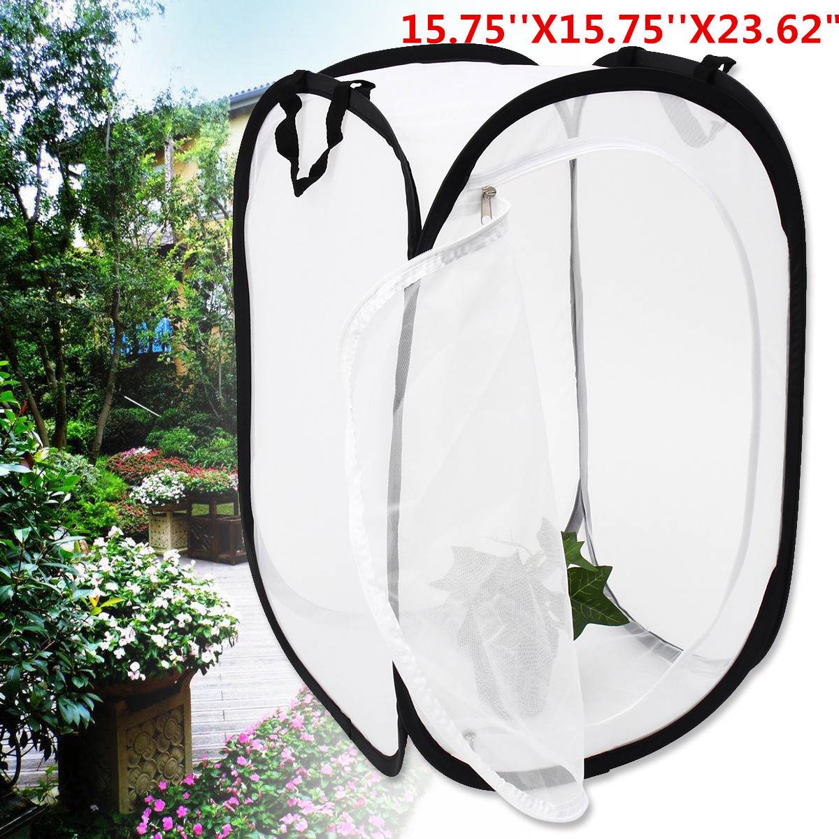 Collapsible Insect Cage Mesh Insect Cage Garden Butterfly Mantis Stick Breeding Zipper Cages Net Cloth Mesh Cage Breeding Box