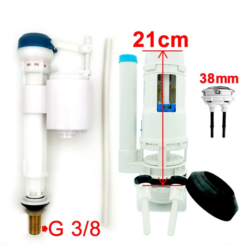 Inlet Toilet Tool Float Adjustable High-grade copper Water Valve G1/2 and G3/4 Toilet Water Tank Filling inlet valves: G3 8 21cm A