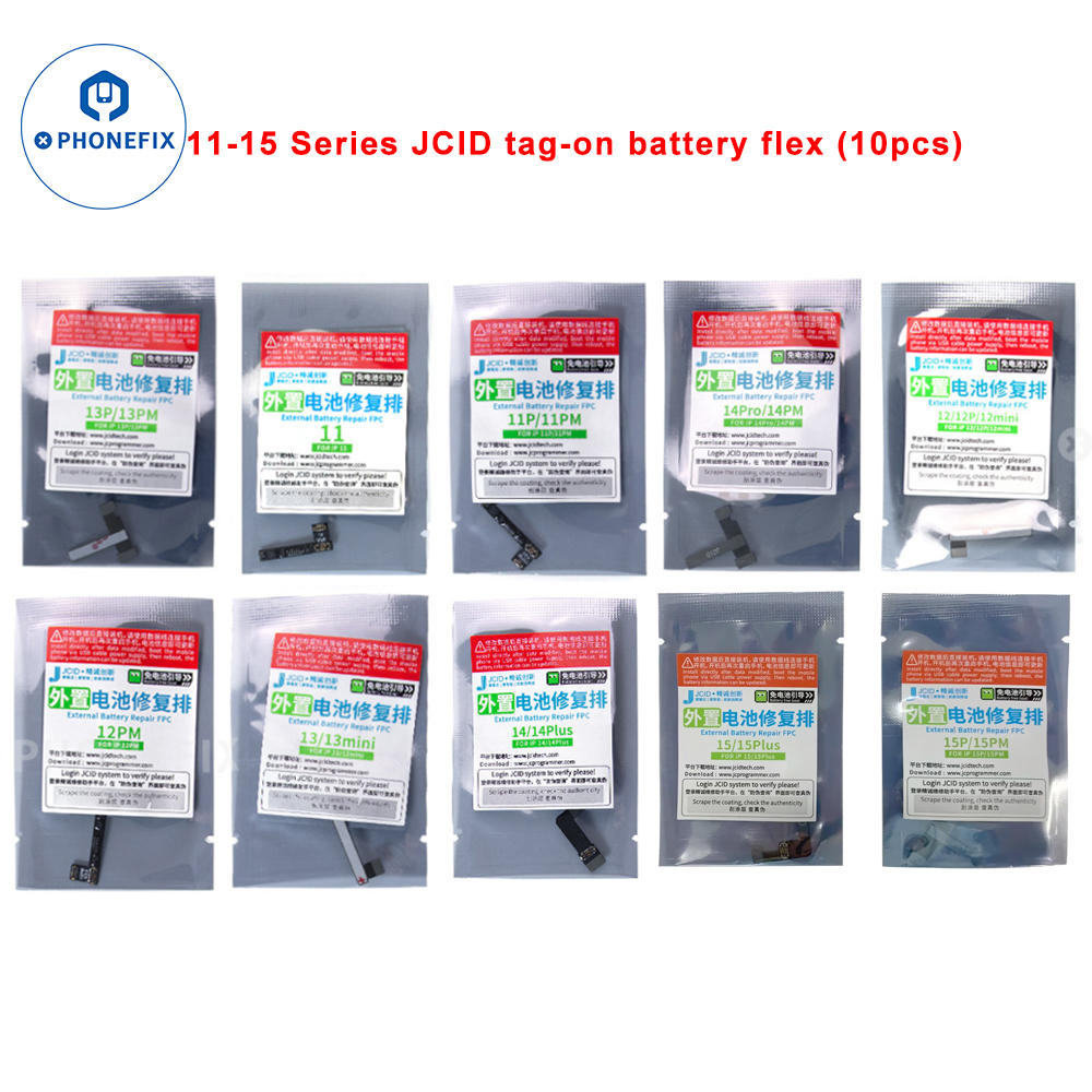 JCID JC reparación de batería Original Flex para iPhone 11 12 13 14 15 16PM quitar advertencia batería etiqueta externa reparación de repuesto flexible