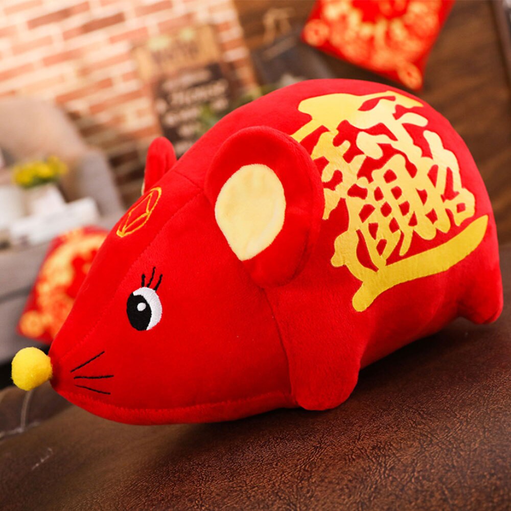 ratte Jahr Puppe Kawaii Maskottchen Ratte Plüsch Maus in Seetang Anzug Weichen Spielzeug Chinesische Neue Jahr Party Dekoration: B / 35CM