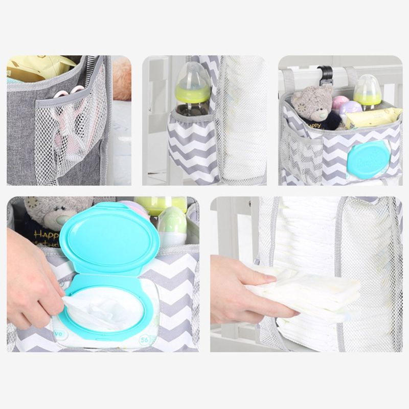 Windel Hefter Baby krippe hängen tasche nacht lagerung tasche multifunktionale abnehmbare bett windel spielzeug lagerung tasche