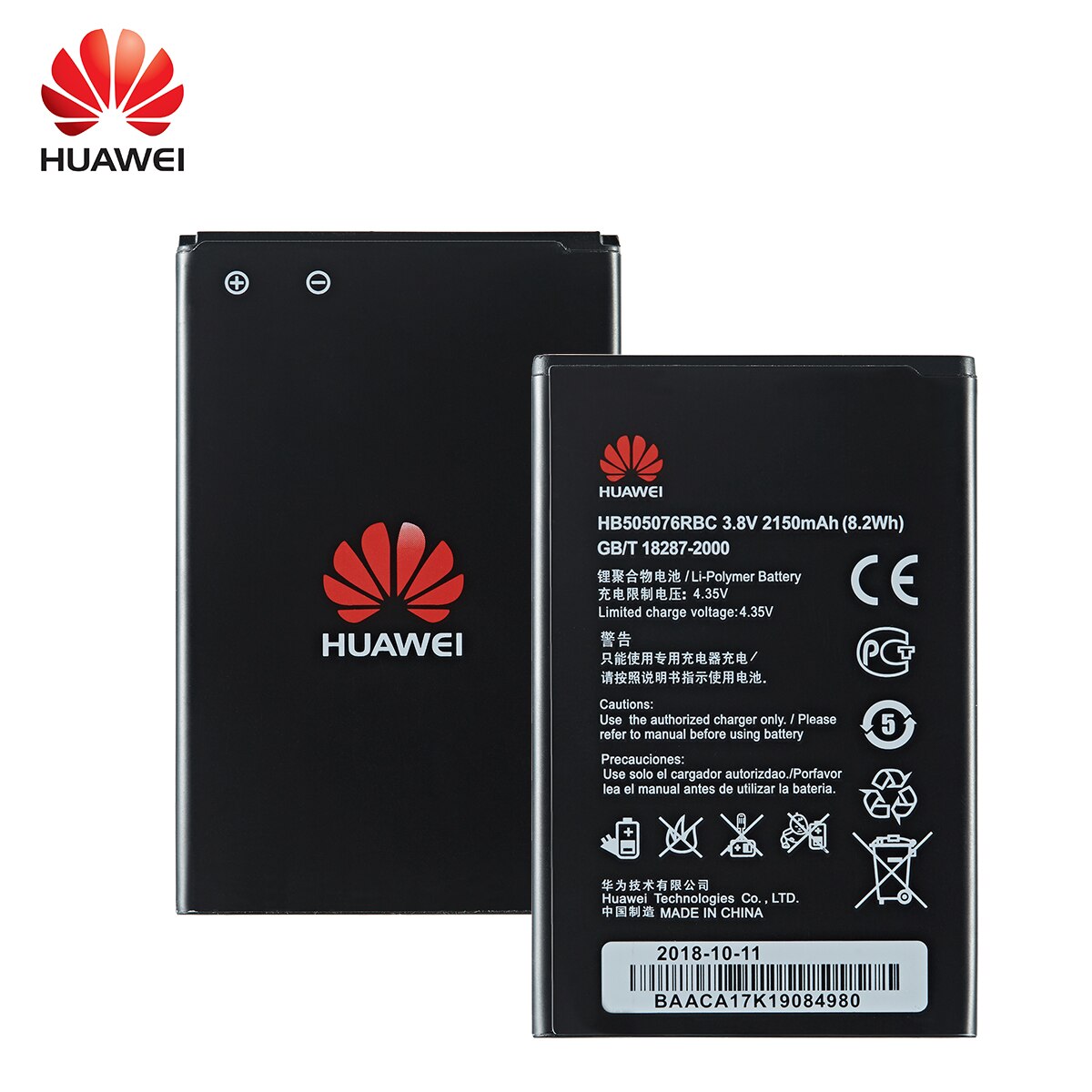 100%  original huawei  hb505076 rbc 2150 mah batteri för huawei  y3 2 y3 ii ascend  g527 a199 c8815 g606 g610 g700 g710 g716 g610 y600