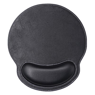 Leren muismat Ergonomische traagschuim toetsenbordmat met polssteun Geschikt voor kantoor en thuis Waterdicht oppervlak: Black