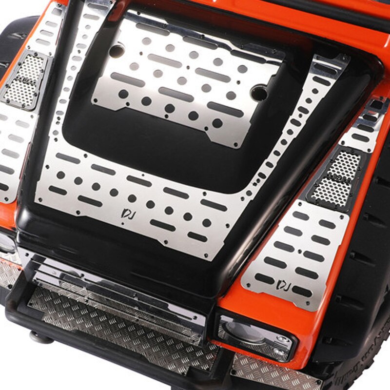 Para coche trepador de control remoto TRAXXAS TRX-4 Defender TRX4 placa de deslizamiento de Metal decoración de caparazón de coche decoración de capó 1/10