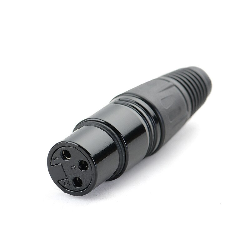 1 Pcs Plated Xlr 3 Pin Mannelijke En Vrouwelijke Zwarte Microfoon Plug Pin Connector Audio Connector: Female