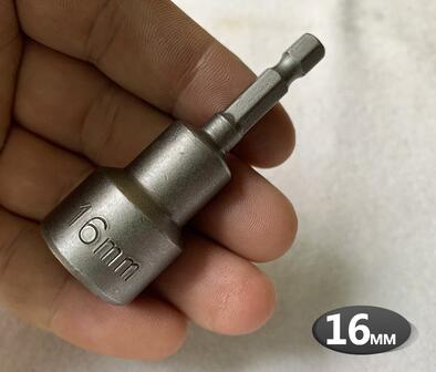 Hex Bit Socket with Magnetic, 7mm to 19mm, 65mm Long, Hexagon Socket Wrench Impact Resistant Socket for Hand /Electric Drill: 16mm