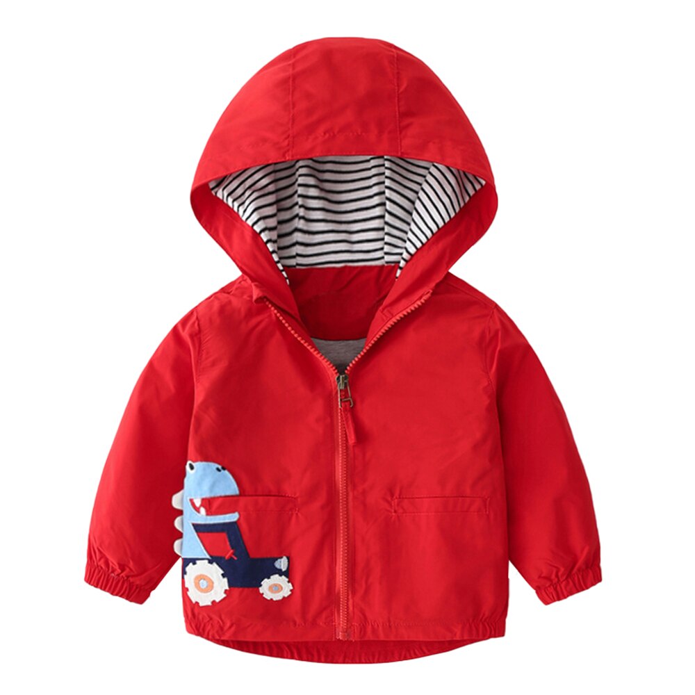 Mudkingdom Jongens Hooded Jassen Cartoon Dinosaurus Mode Patchwork Lange Mouwen Losse Kids Kleding 2 Tot 6 Jaar Lente Jongen Tops