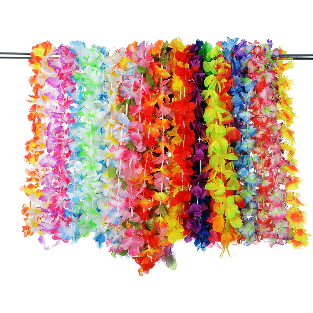 36 telt Party Beach Tropische Bloemen Ketting Hawaiiaanse Bloem Lei Party Gunsten Festival Party Decoraties Wedding Supply