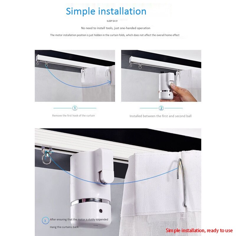 Electric Curtains Machine,ligent Switch Remote Control Rod Closercontrol Robot Fully Automatic for Home,Single Open