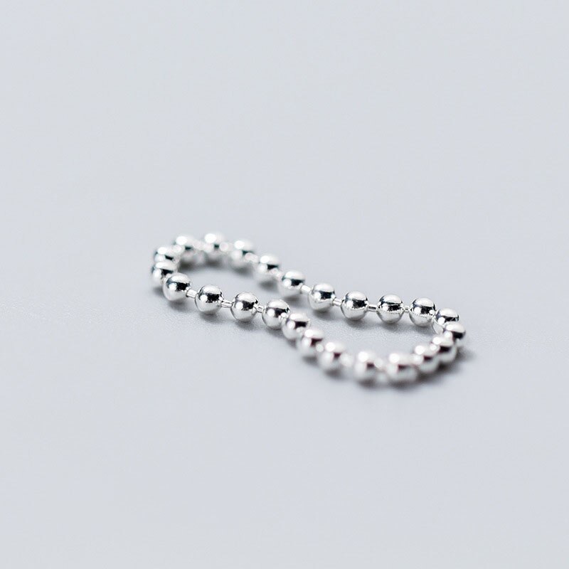 Inzatt echter 925- ring aus sterlingsilber mit runden perlen für damen, trendiger partyschmuck, minimalistisches accessoire