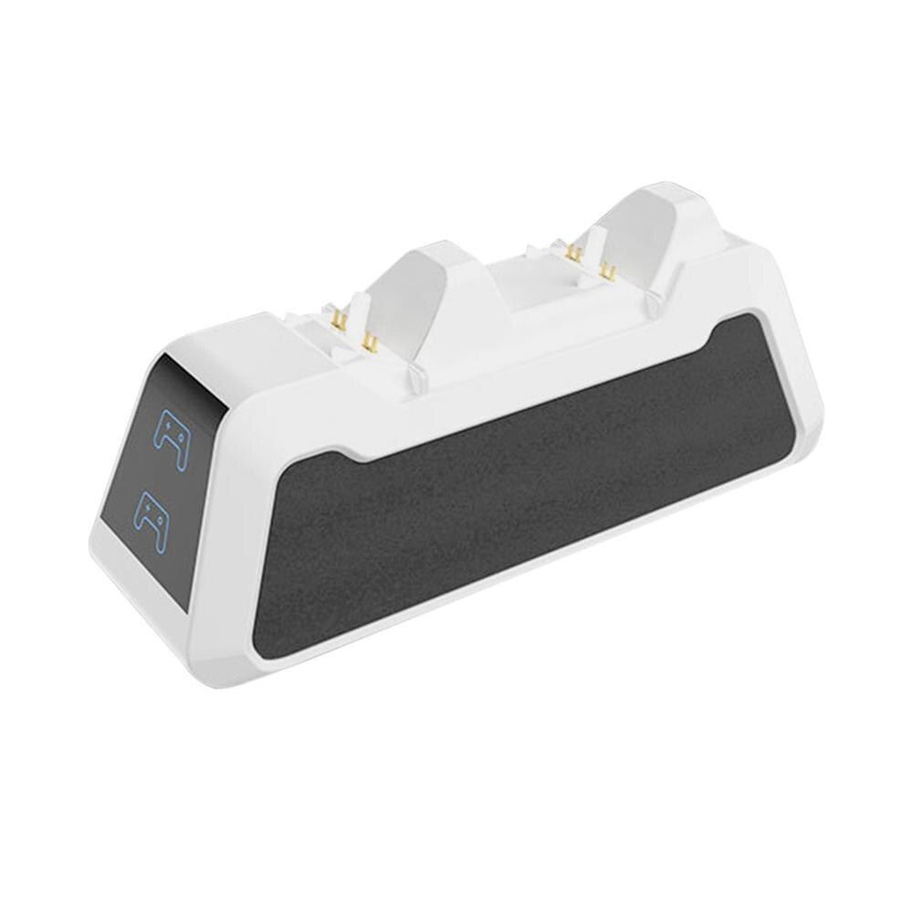 Dual Plug Type-C Interface Handle Fast Charging Base Suitable for PS5 Handle LED USB Charging Controller: white