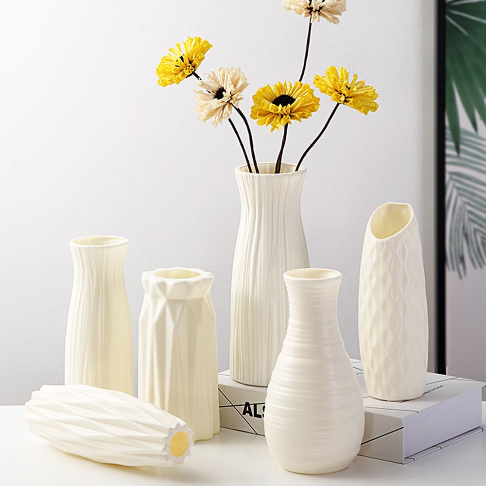 Nordisk vase dekorativt hjem plast blomstervase efterligning keramisk blomsterpotte blomsterkurv dekoration vase til blomsterindretning