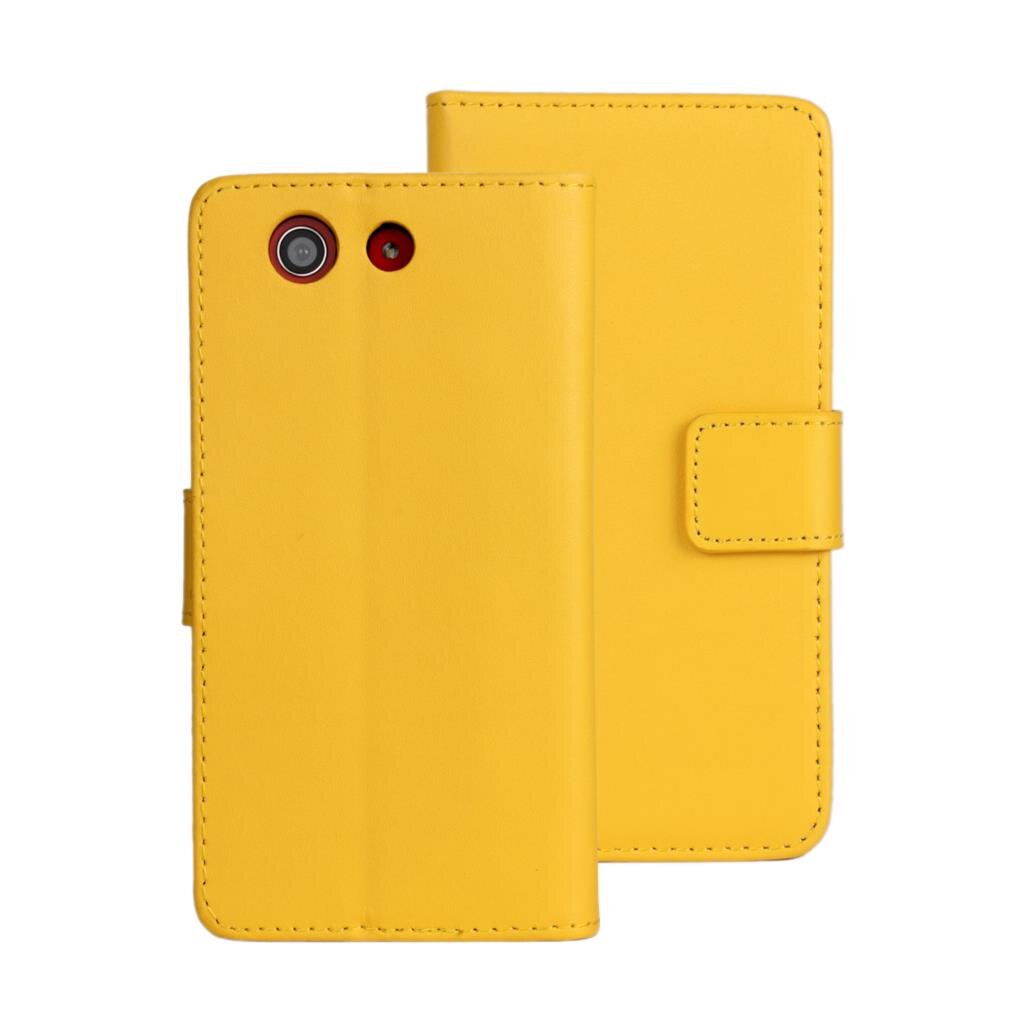 Pu nahkakotelo sony xperia  z3 compact  d5803 d5833 lompakkokotelolle retrosuojakotelo business capa fundas gg: Keltainen / Kotelo ja lasikalvo