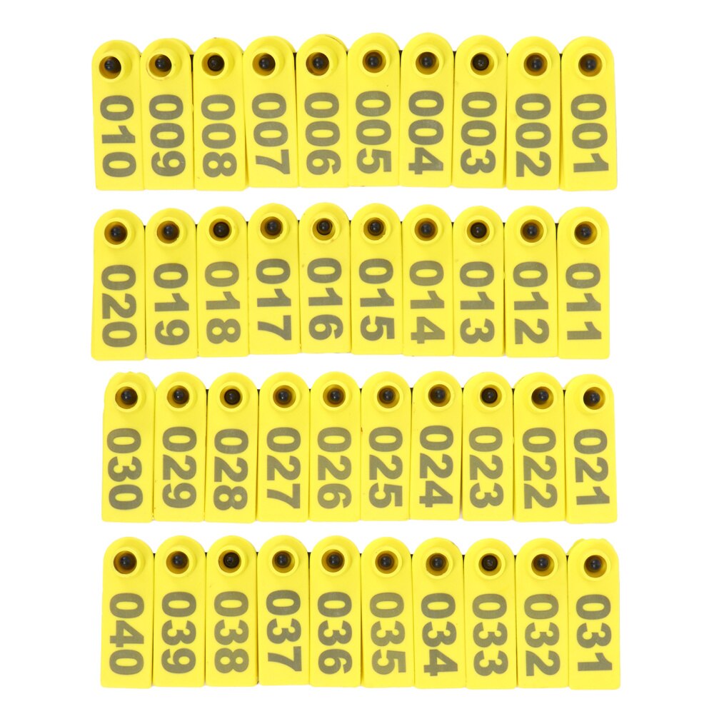 Étiquettes Auriculaires Numérotées 001 à 100 Pour Bétail Avec Applicateur - Identification Animaux