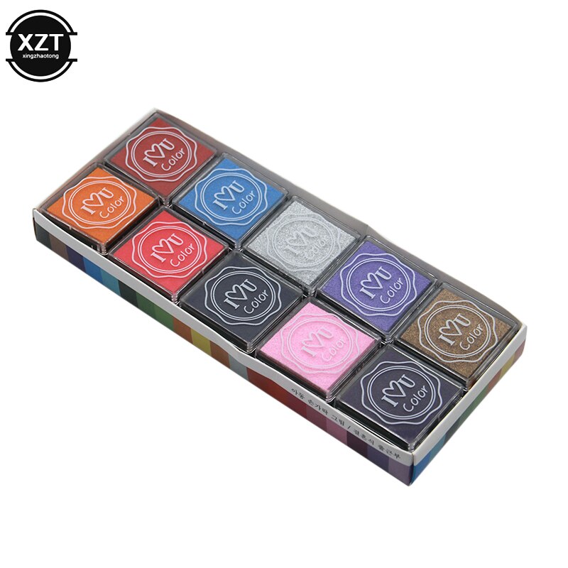 20 pcs/lot Cute Cartoon DIY ink Pad Plastic Stamp Fingerpaint Finger Paint Inkpad for Scrapbooking Decoaration 20 Colors