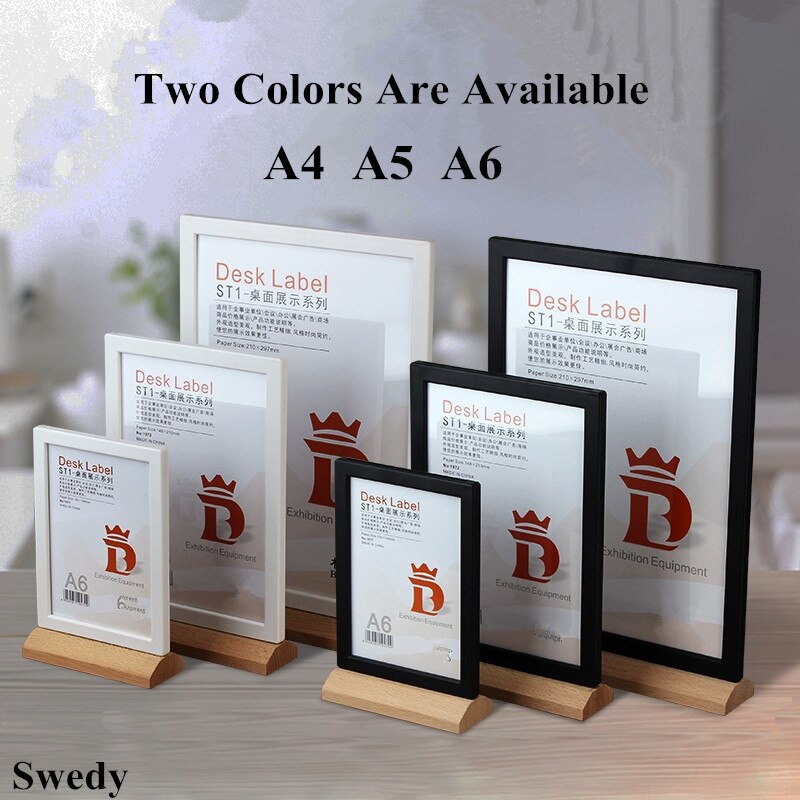 A5 T-Shape Double Side Acrylic Sign Holder Display Stand Menu Paper Holders Plastic Message Boards Poster Picture Frame