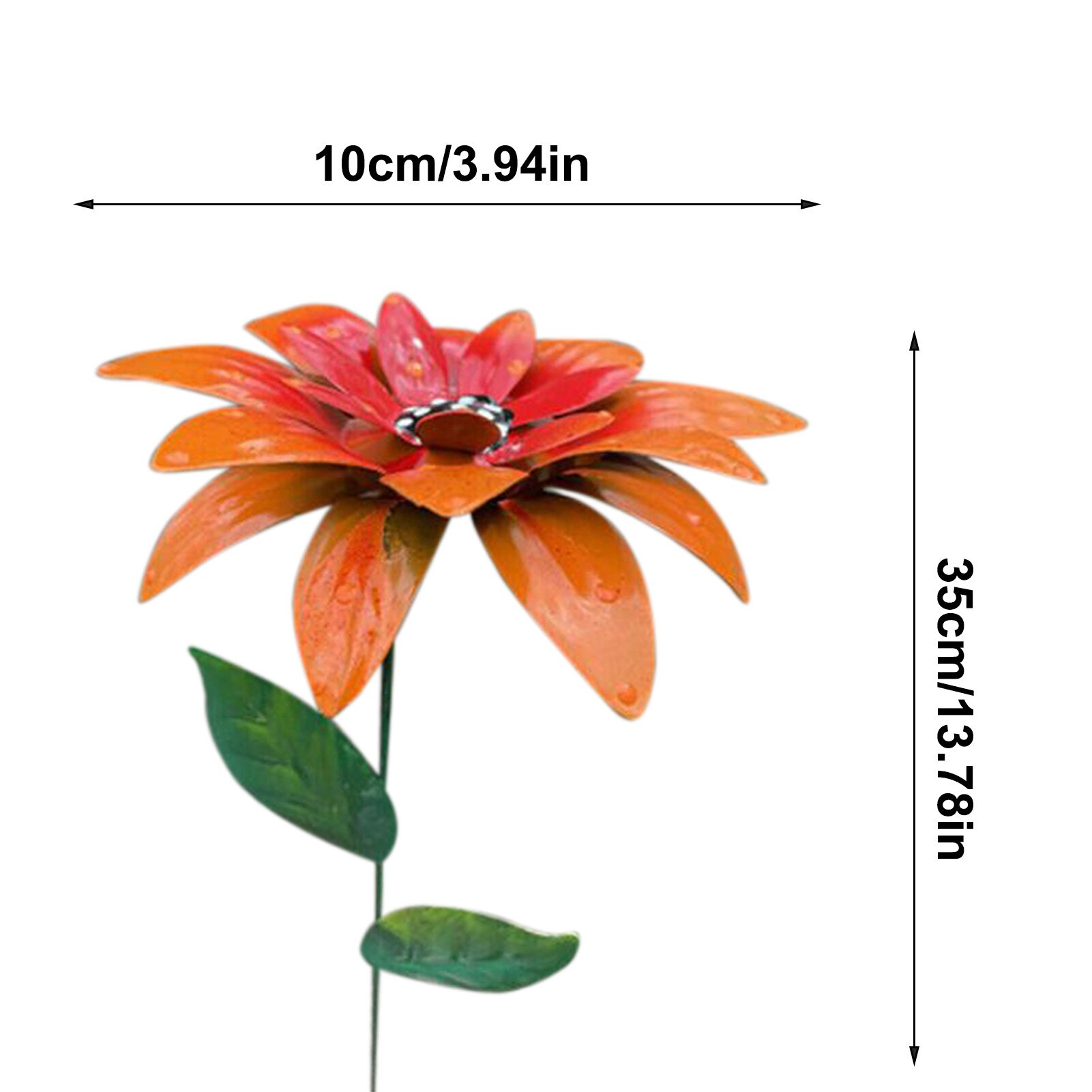 Metal Flower Garden Decor Metal Flower Art Garden Stakes DIY Craft Wreath Flower Jardineria Decoracion Yard Garden Decor: Orange