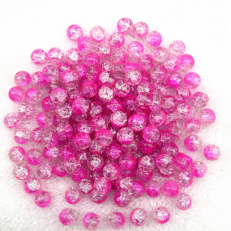 4mm 6mm 8mm Round Glass Crackle Beads Loose Spacer Beads for Jewelry Making Diy Handmade Necklace Bracelets Accessories