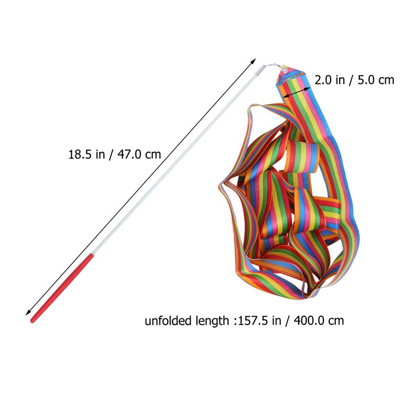 10pcs 4-Meter Colorful Rhythmic Gymnastics Ribbon Dancing Gymnastics Ribbon Silk Ribbon for Kids, Baton Twirling, Dancing