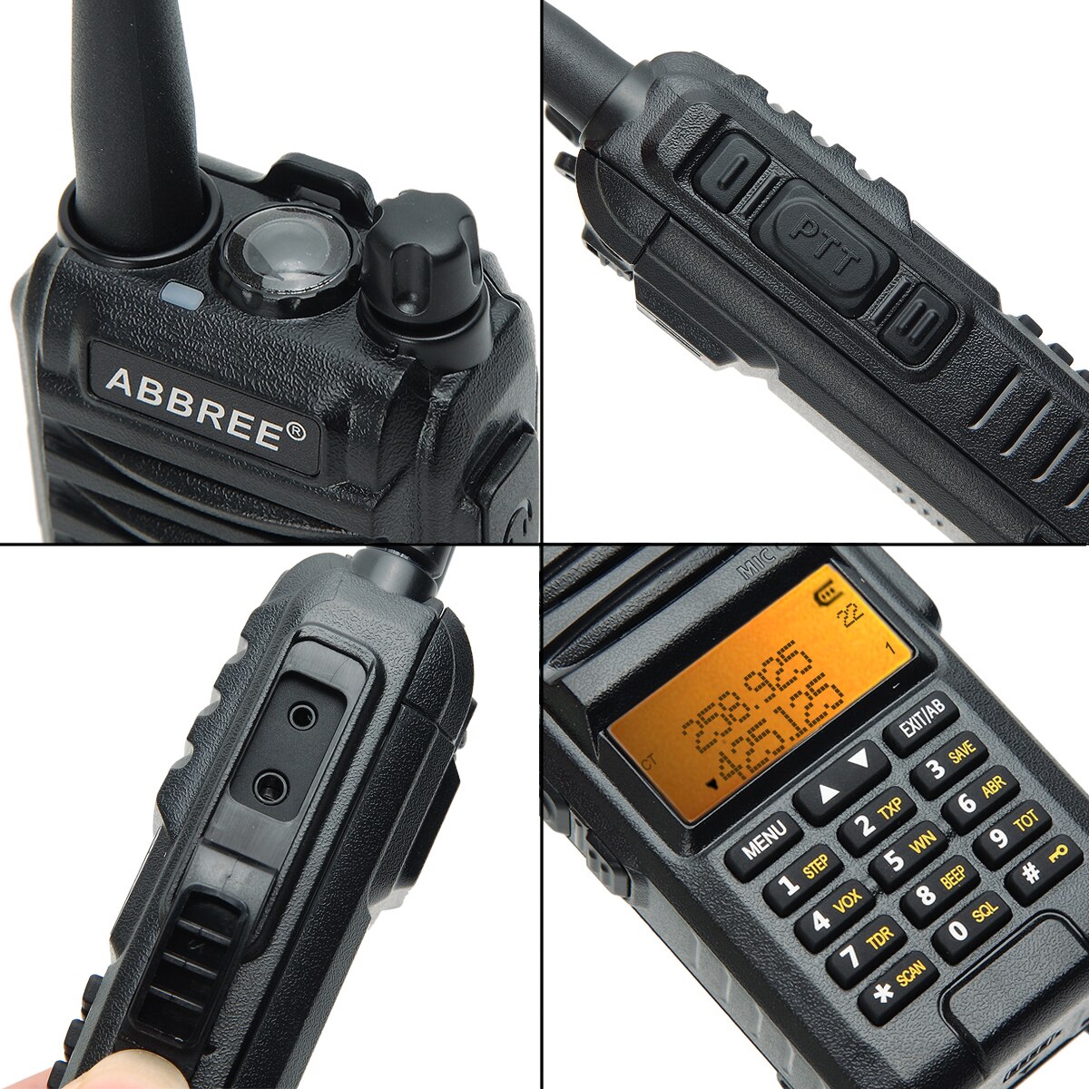 Abbree AR-F3 Tri-Band Portatile Walkie Talkie 8w dual band aggiungere 220-260MHz di alta potenza a lunga gamma di viaggio Trasmettitore radio a due vie