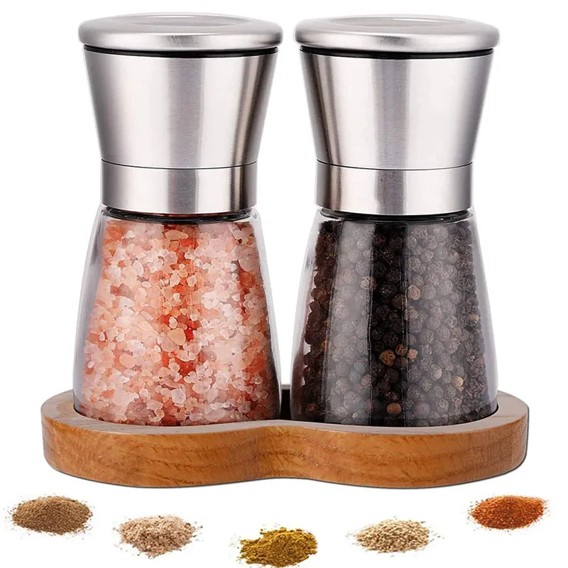 1/2 stk. manuel salt- og peberkværn, peberkværn, saltkværn, salt- og peberbøsser i rustfrit stål, køkkenkværnetilbehør