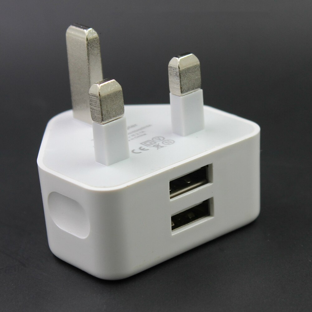 Mini 5V 2A Quick Charging UK Plug Dual USB Ports Charger for Tablets Phones
