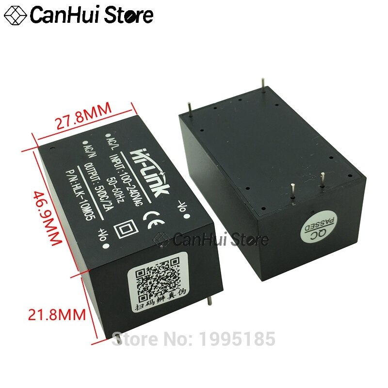 HLK-10M05 10M03/09/12/15/24 AC-DC 220V to 3.3V/5V/9V/12V/15V/24V Intelligent Household Mini Isolation Switch Power Supply Module