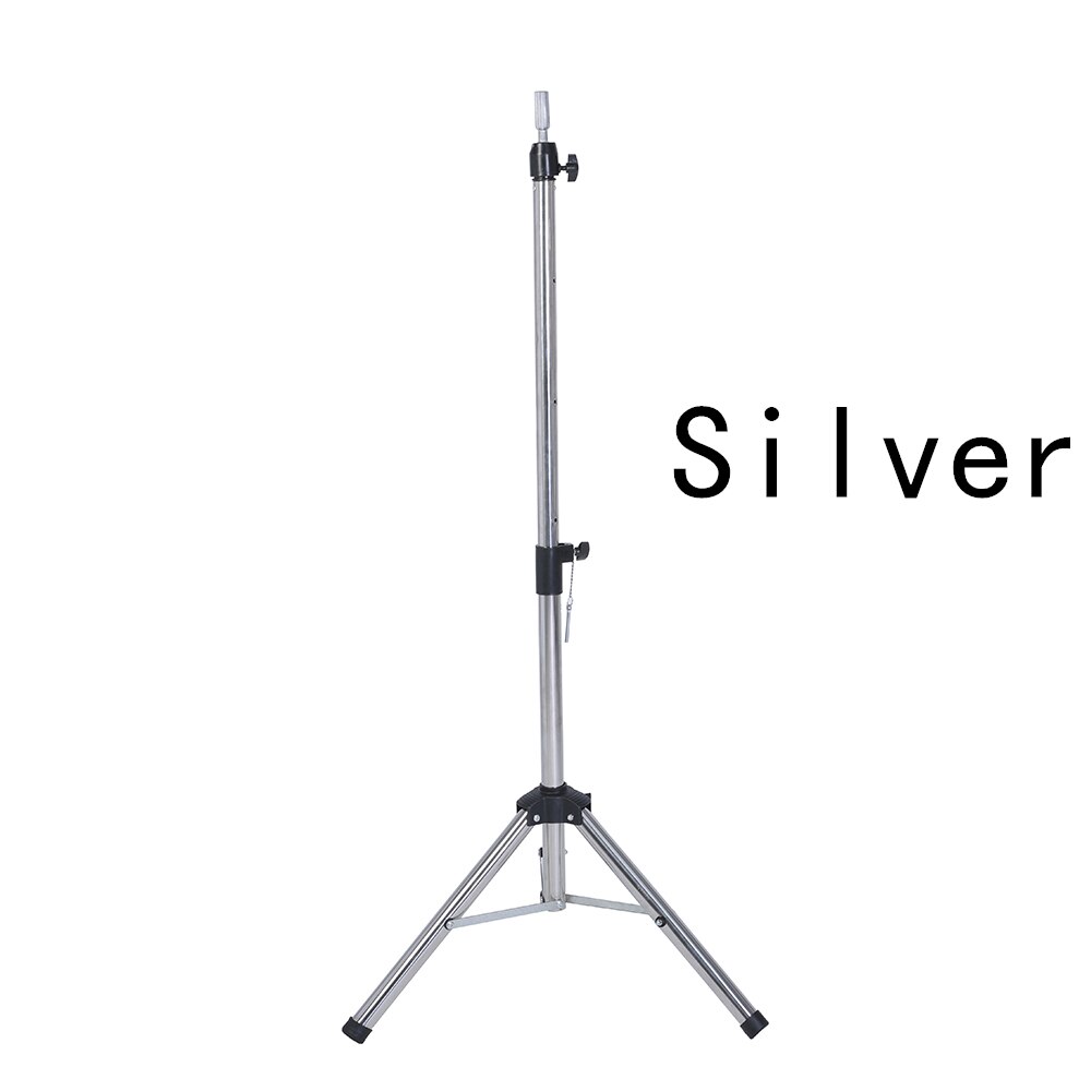 Adjustable Silver Aluminum Mannequin Head Tripod Stand Hairstyles Hairdressing Training Wig Head Clamp Holder for Practice Model: Silver-160cm