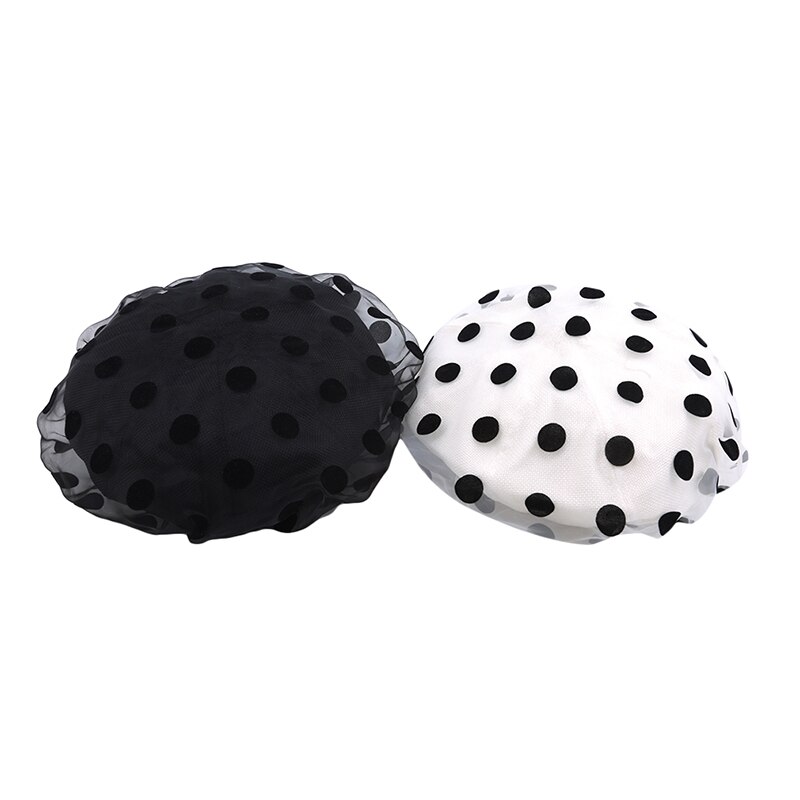 Boina de algodón Organza, novedad en boina de verano para mujer, boina negra suave con lunares, boina blanca y negra para mujer