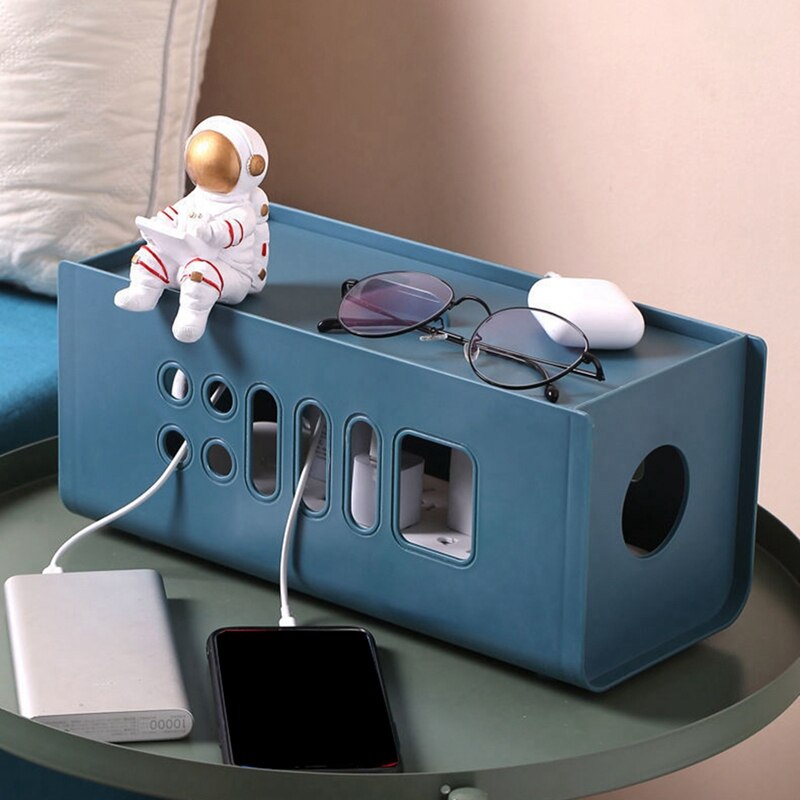 Cable Extension Cord Wire Organizer Desktop Gadget Power Socket Storage Bin Mobile Charger Electrical Holder