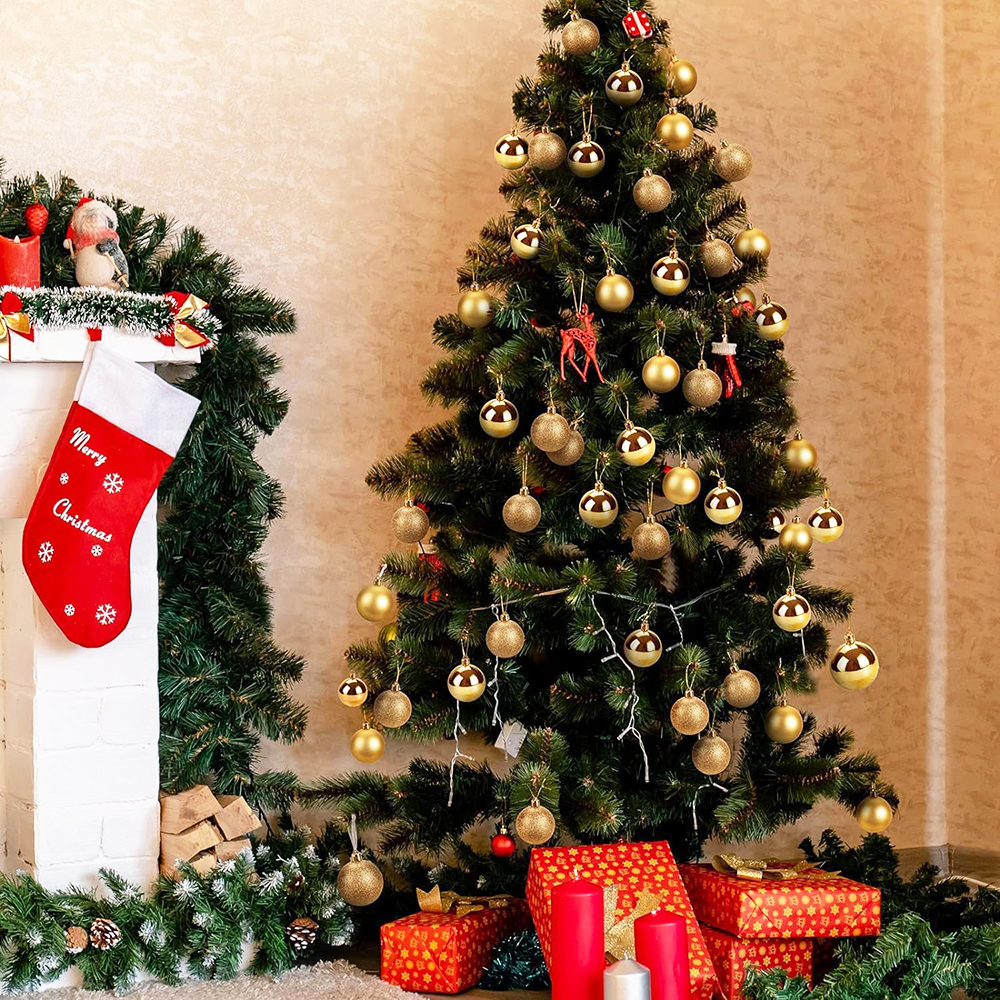 3/4cm 24 . røde grønne julekuler pynt jul juletrekuler dekorasjon hengende anheng ball år navidad dekor