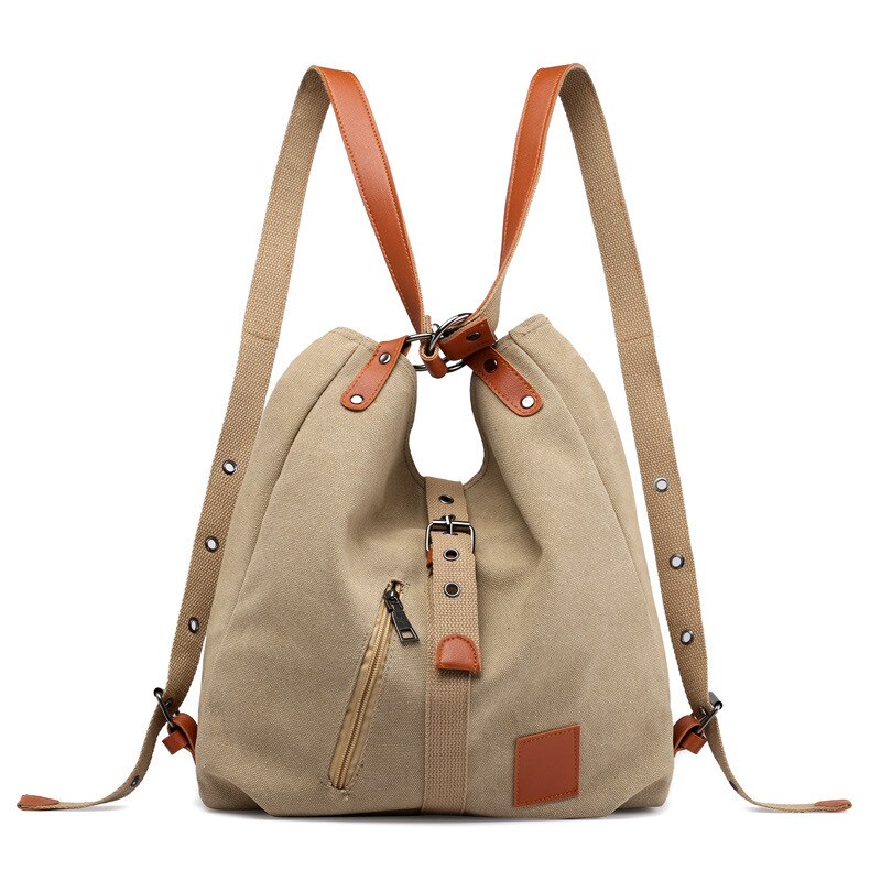 Canvas tas dames handtassen crossbody tas over de schouder vrijetijdstassen grote reistassen tassen voor dames: Lichtbruin