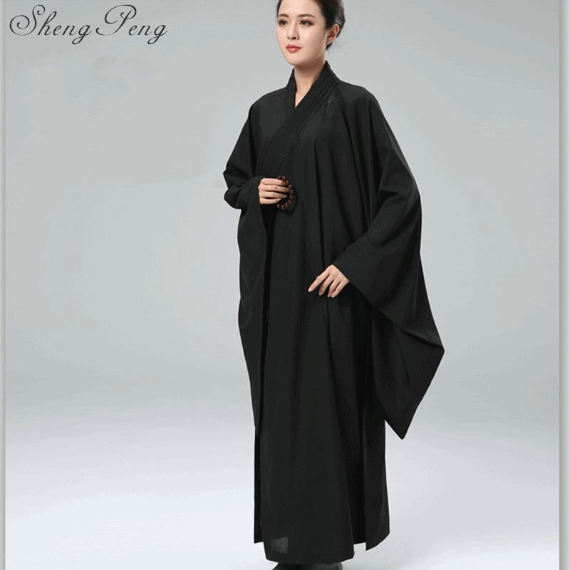 Túnicas de monje budista, ropa de monje budista para mujer, ropa de monje shaolin Q267