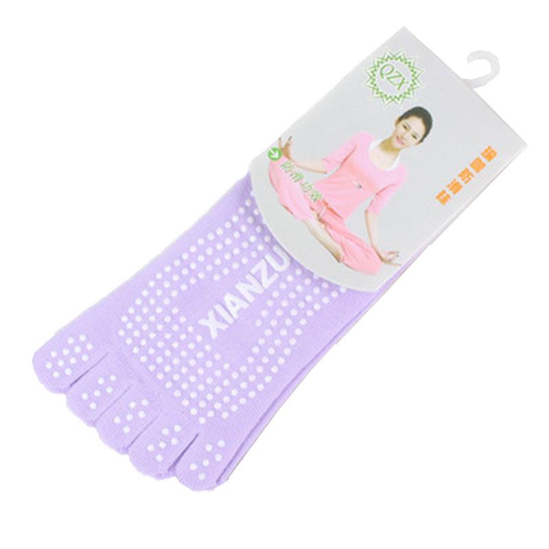 Colorful Socks Unisex Five Finger Massage Massage Sport Toe Slip Breathable Exercise Yoga Newly Comfortable:  purple