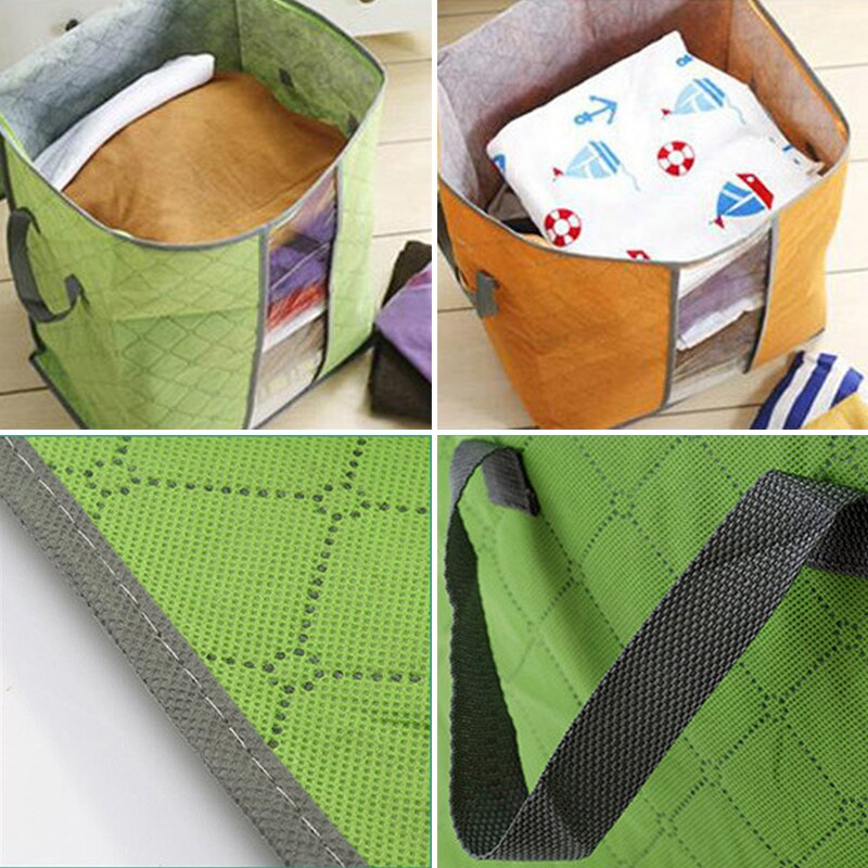 Non Woven Portable Clothes Storage Bag Wardrobe Closet Organizer Garment Bag Storage For Quilt Blanket Bedding Clothing Bag