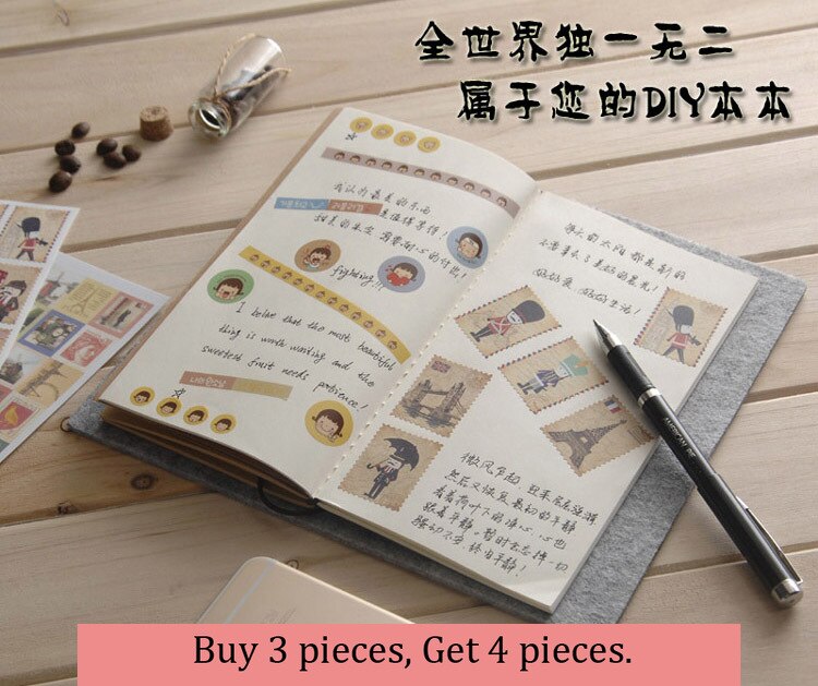 Papel Kraft Vintage de 20*10,5 cm, Bloc de notas en Blanco Cuaderno diario relleno Folios, diario Cuaderno del viajero recarga planificador organizador