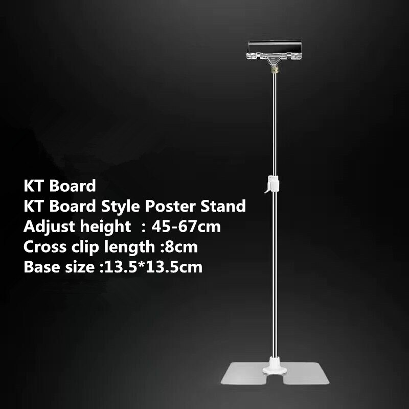 T-sign Adjustable Poster Stand Stainless Steel Advertising Display Banner Stand Holder Store Counter Display With Clip: 4