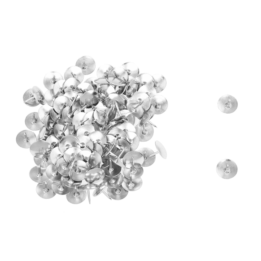 PPYY - 100Pcs Silver Tone Corkboard Photo Push Pins Thumb Tacks