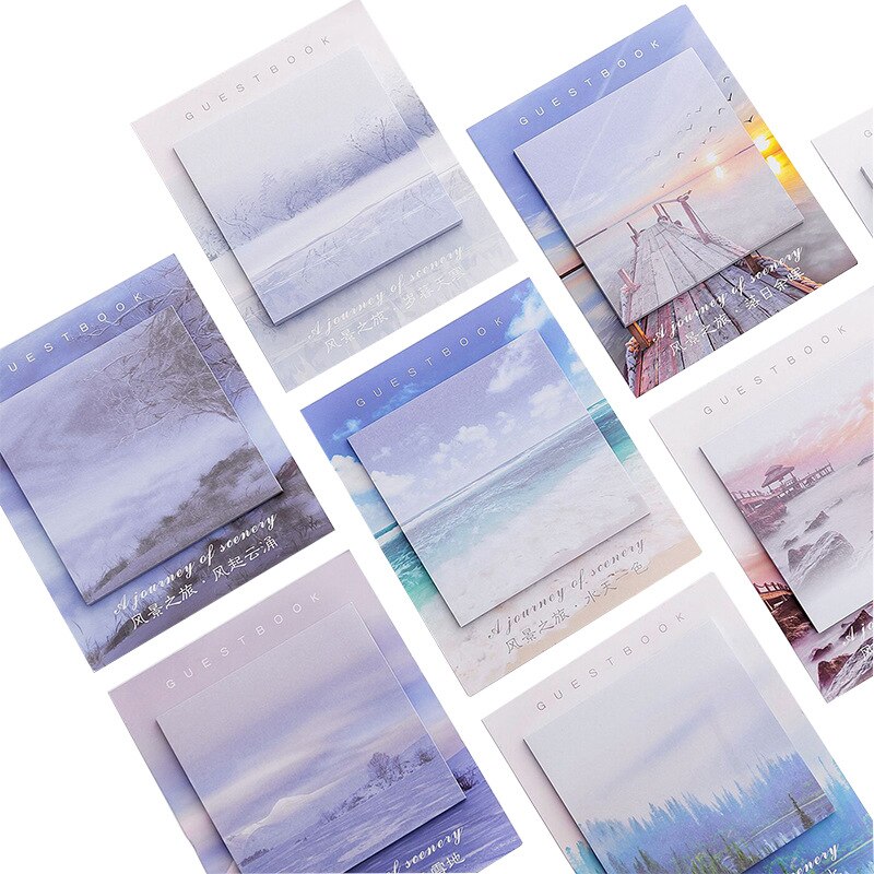 2 pcs Portable Landscape Post-It Notes N- Times Jot Down The Notes Of Schedule Planning Points