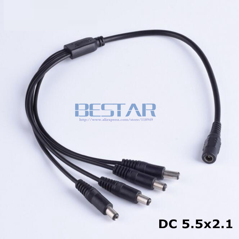 30 CM DC 5,5*2,1 Jack Buchse 1 bis 4 dc 5,5 2,1mm 5,5x2,1mm Stecker Energie ladekabel für LED-Licht Regler