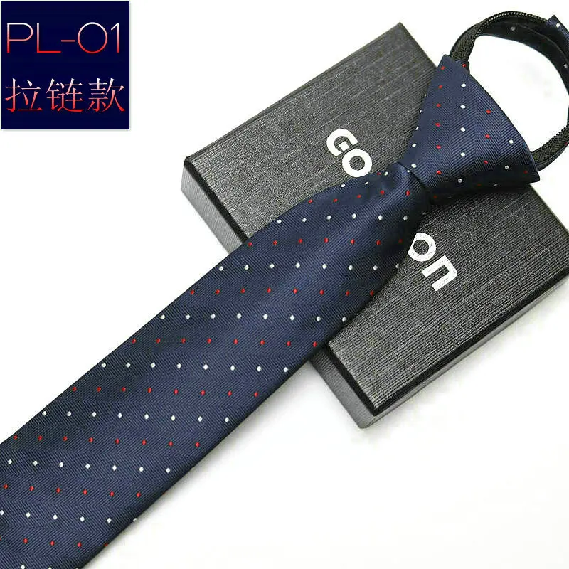 48*6 Cm Mannen Stropdas Bedrijf Formele Kleding Dragen Streep Effen Kleuren Rits Stropdas Voor Mannen slim Skinny Tie: PL-01