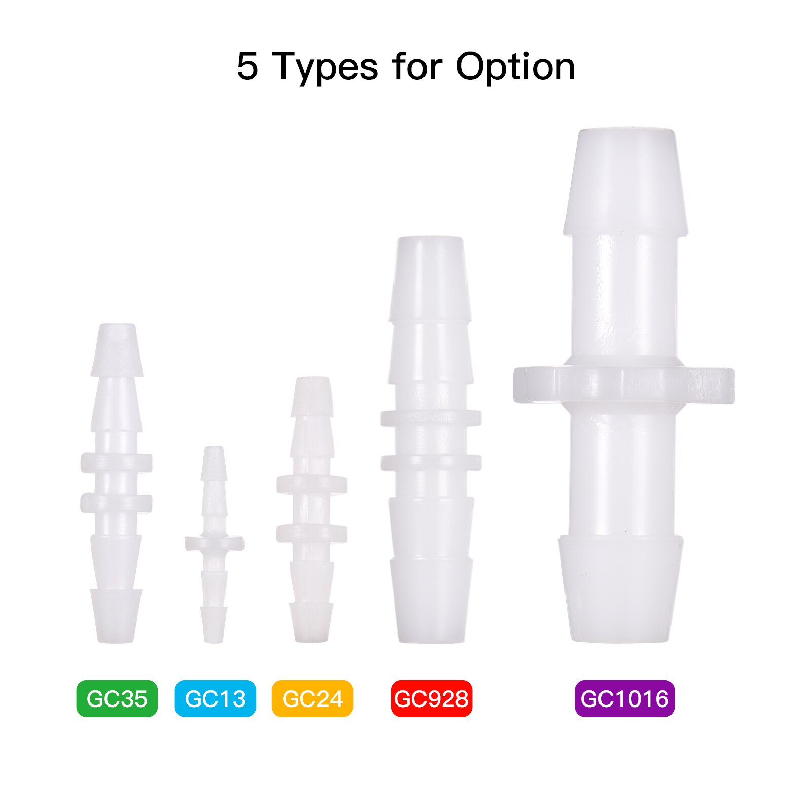 6-Piece Straight Shape Plastic Connector Hose Tube Fitting Water Aquarium Air Tubing Pipe Connectors for Flexible and Silicone