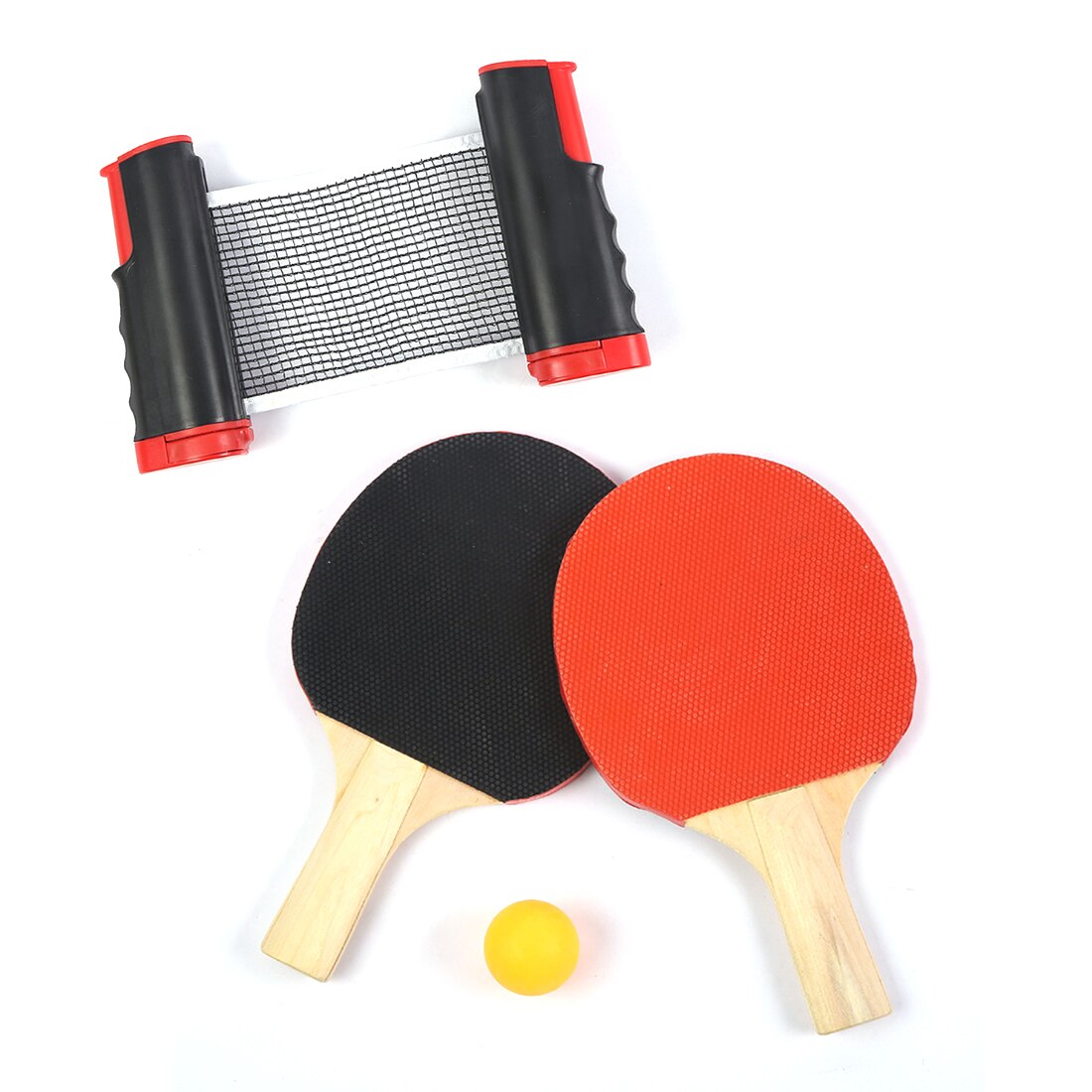 Tafeltennis pingpongset draagbaar telescopisch net rek 1 paar tafeltennisbatjes pingpong indoor oefenaccessoires