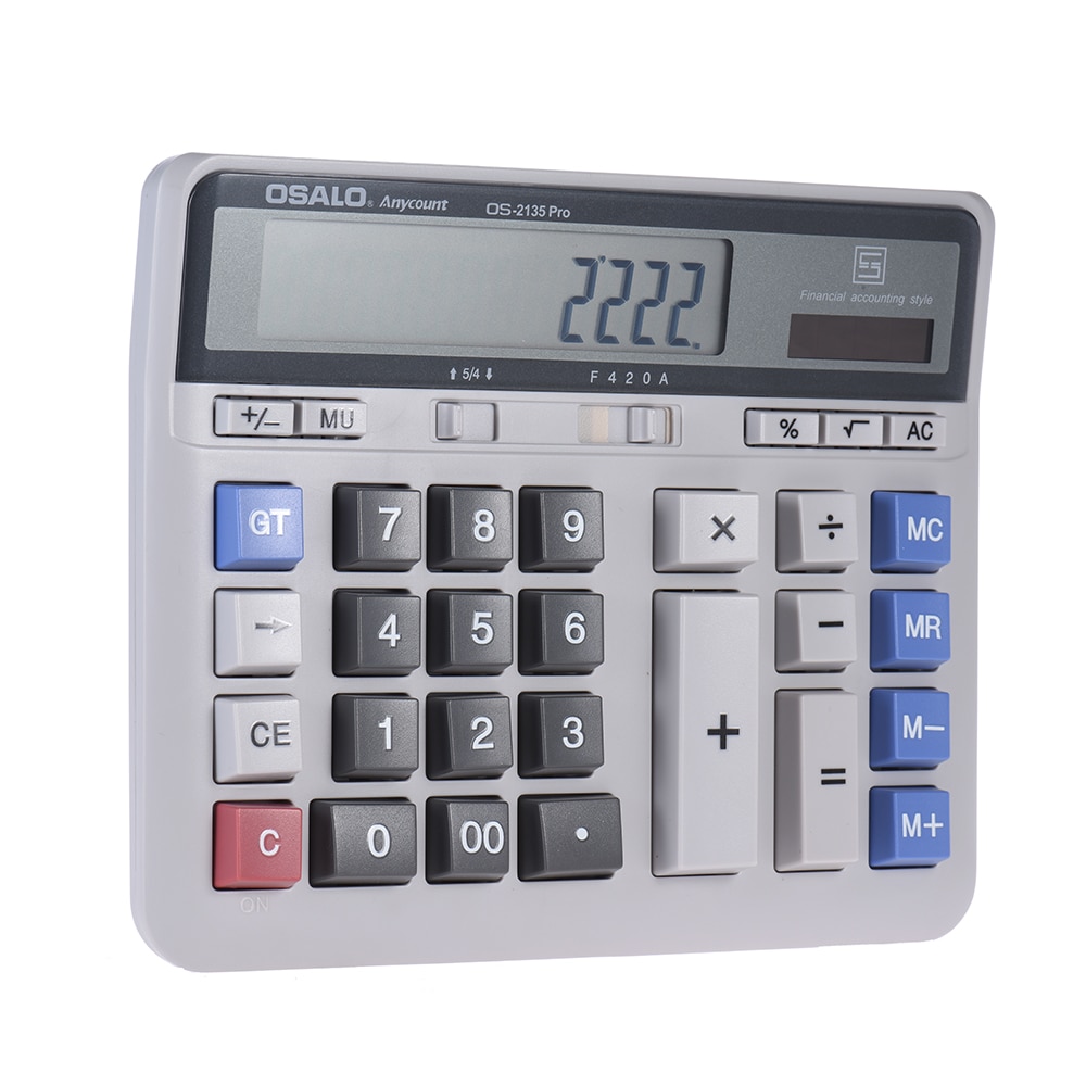 Stor dator elektronisk kalkylator räknare sol- och batterikraft 12- siffrig display multifunktionell stor knapp