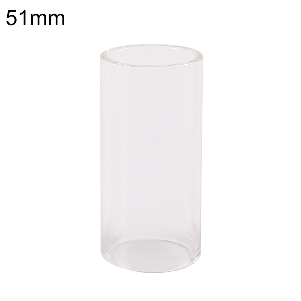 Gjennomsiktig glass gitar bass gliderør finger beskyttelseshylse tilbehør gitar plukke tilbehør 60mm lengde: 51mm