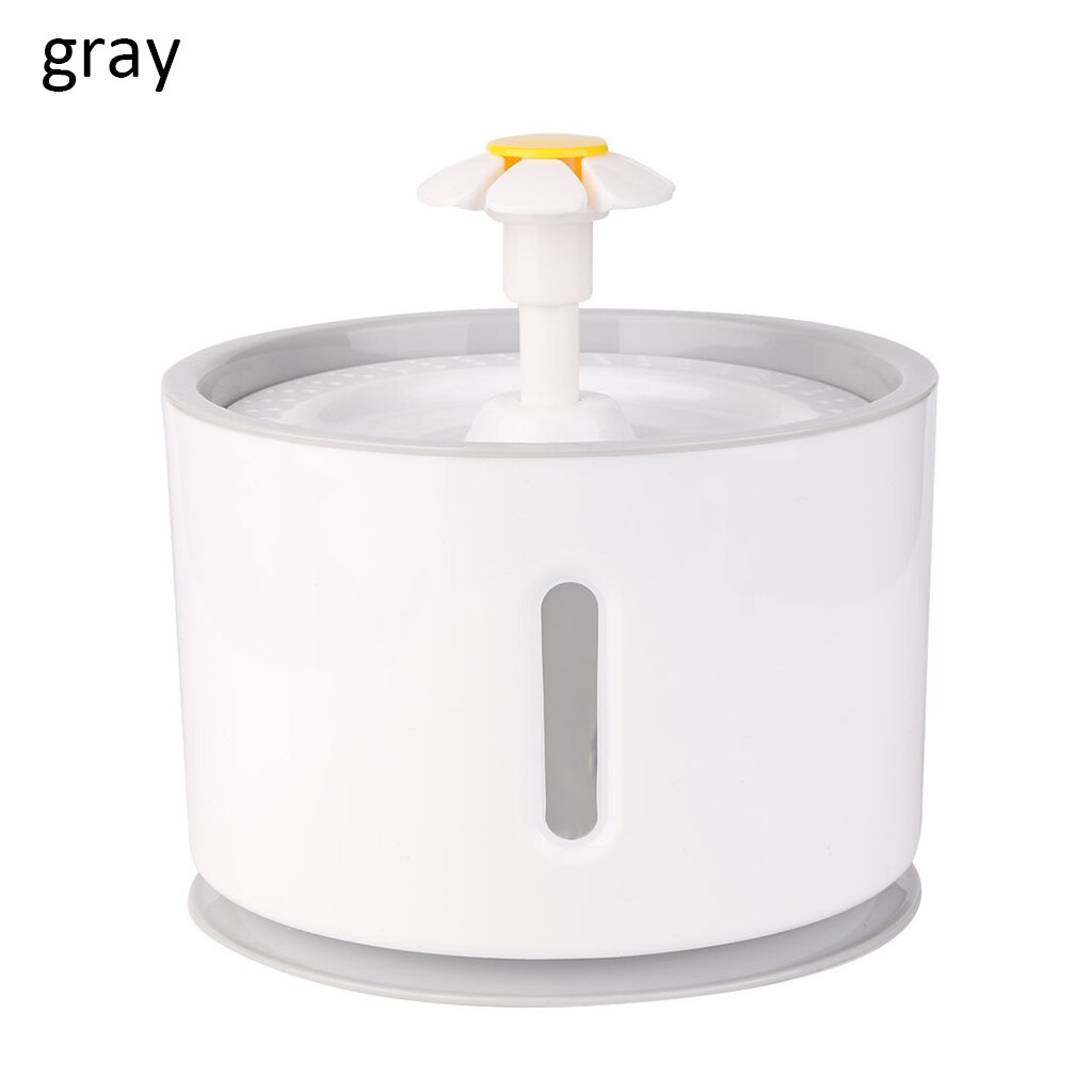 Bebedero eléctrico USB perro gato Mute con luz LED para mascotas dispensador de fuente automática para mascotas gato fuente de agua cuenco: Gris