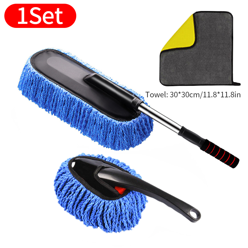 SEAMETAL Superfeine Faser Auto Staubwedel Anzug Versenkbare Mikrofaser Auto Staub Mopp Hause Reinigung Staub Entfernung Pinsel Handtücher Bausätze: Weiß