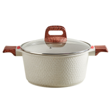 Non-stick Sauce Pot Die Casting Aluminum Ceramic Granite Coating Casserole Pot for Cooking