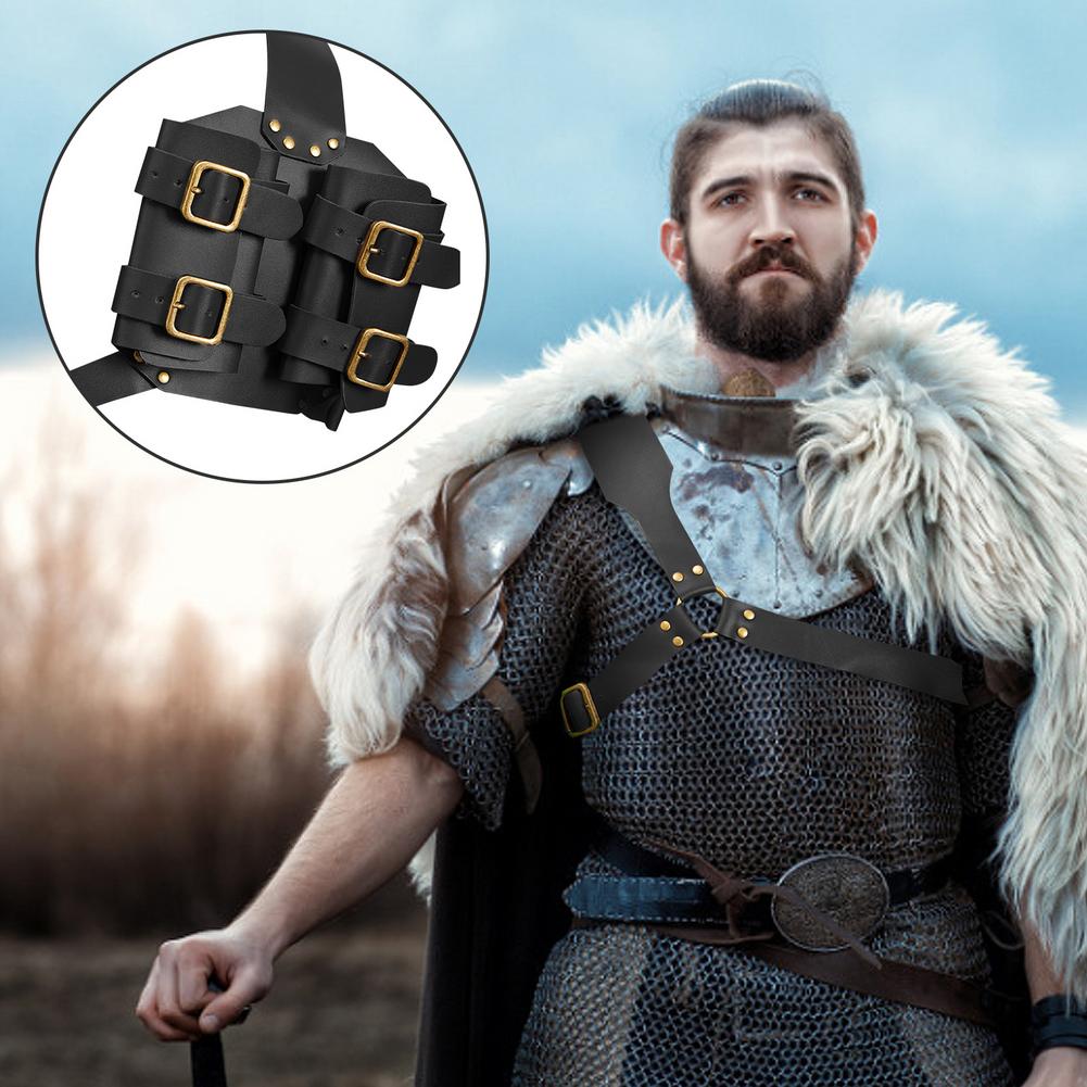 Medieval Sword Scabbard Shoulder Back Sheath Holder Frog For Men Larp Ninja Warrior Costume Leather Buckle Strap Rapier Holster